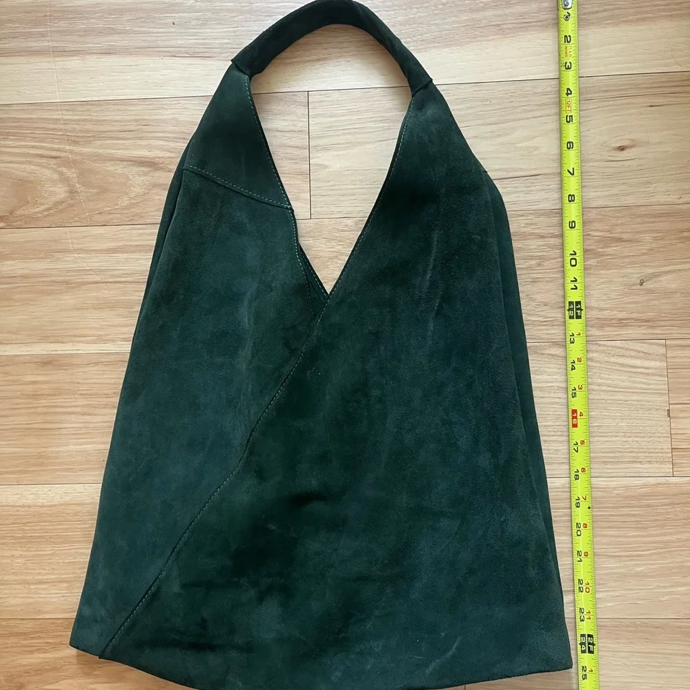 Genuine Green Suede Hobo Bag - Picture 2 of 7